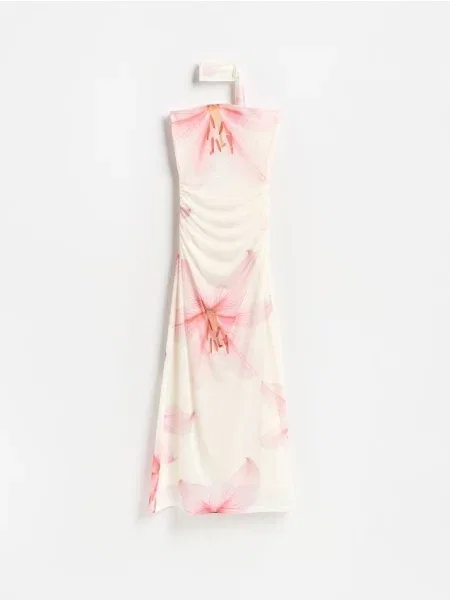 Reserved Rochie cu model și eșarfă multicolor