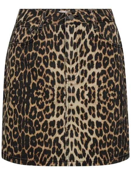 Co'couture Fustă Leo maro / kaki negru