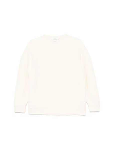 Sweter Max Mara z kaszmiru z dekoltem w serek biały