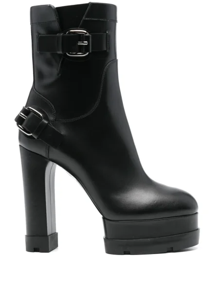 Cizme scurte Casadei din piele negru