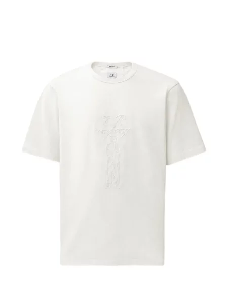 Scurt tricou C.p. Company din jerseu alb