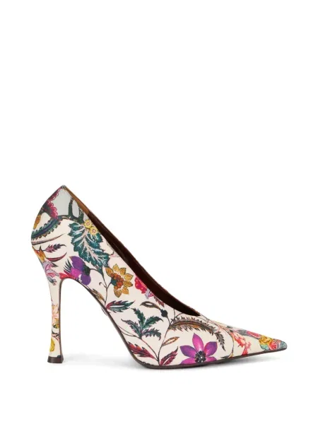 Pantofi cu toc Roberto Cavalli cu model floral cu imagine
