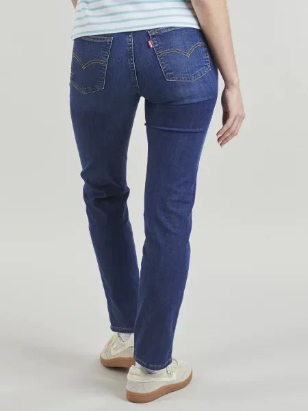 Džínsy s rovným strihom Levi's s vysokým pásom modrá