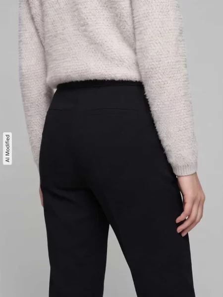 Krój regular fit proste spodnie z mieszanki model Editta' Stehmann czarne