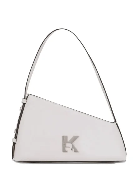 Geanta de piele Karl Lagerfeld Jeans din piele alb