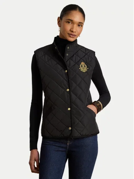 LAUREN RALPH LAUREN Αμάνικο Μπουφάν μαύρο