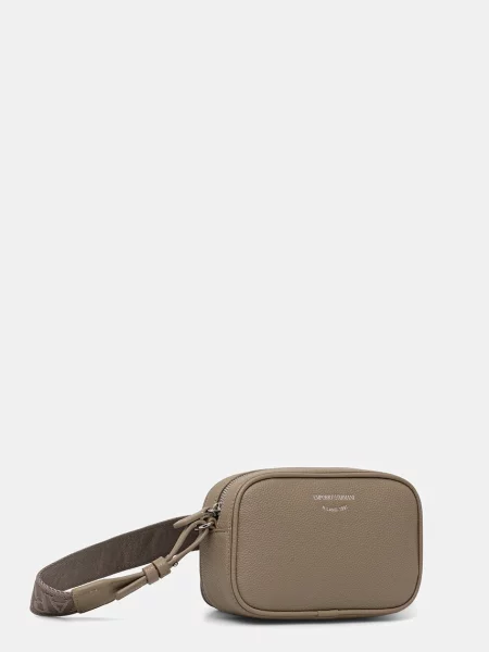 Emporio Armani crossbody torbica iz umetnega usnja rjava