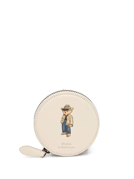 Fular Polo Ralph Lauren din piele de căprioară cu franjuri albastru