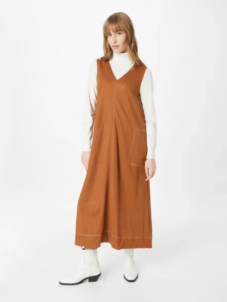 Warehouse Rochie maro coniac alb