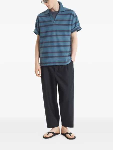 Gulerat scurt tricou polo Maison Kitsune albastru