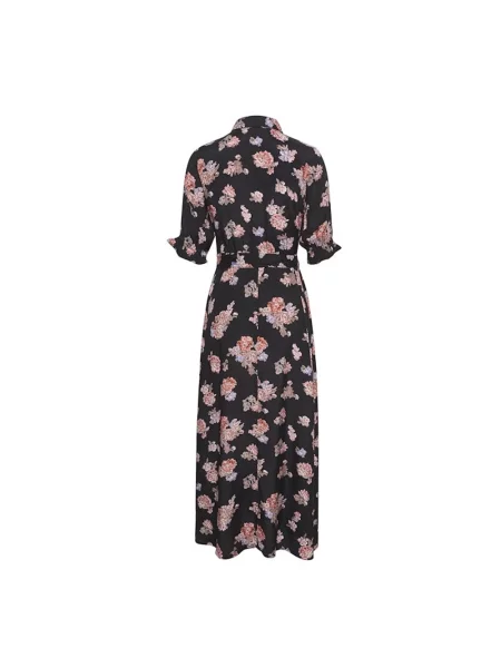 Lniana sukienka maxi Kaffe czarna