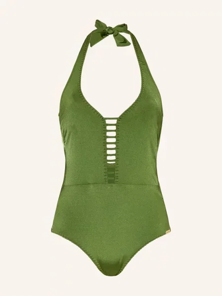 Watercult Plavky S Vázáním Za Krkem Crafted Essentials olivová