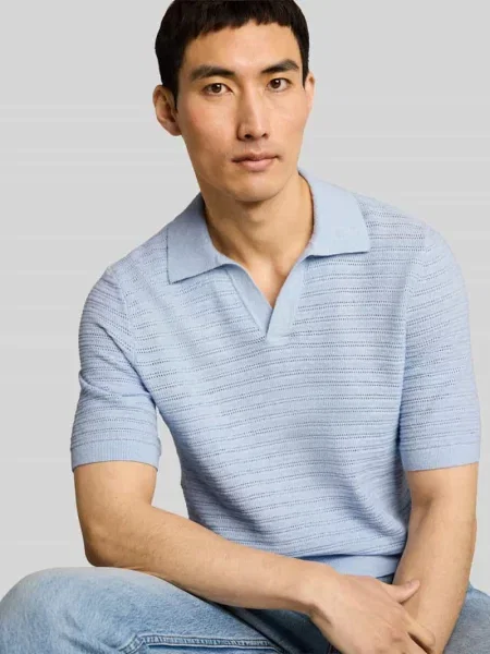 Koszulka polo z mieszanki bawełny i lnu krój regular fit Tom Tailor