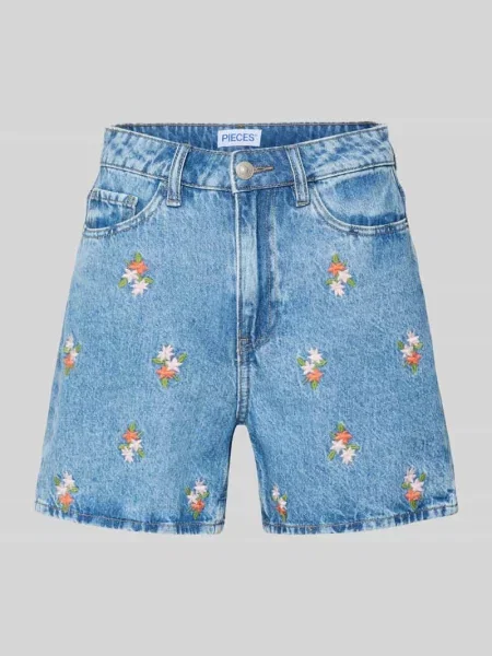 Szorty jeansowe o kroju regular fit z czystej bawełny model SKY' Pieces niebieskie