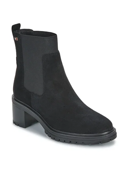 Semišové chelsea boots Tommy Hilfiger čierna