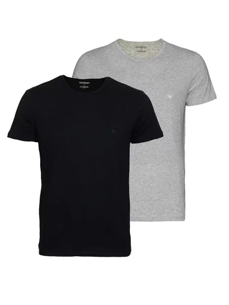 Emporio Armani Tricou gri / gri deschis negru