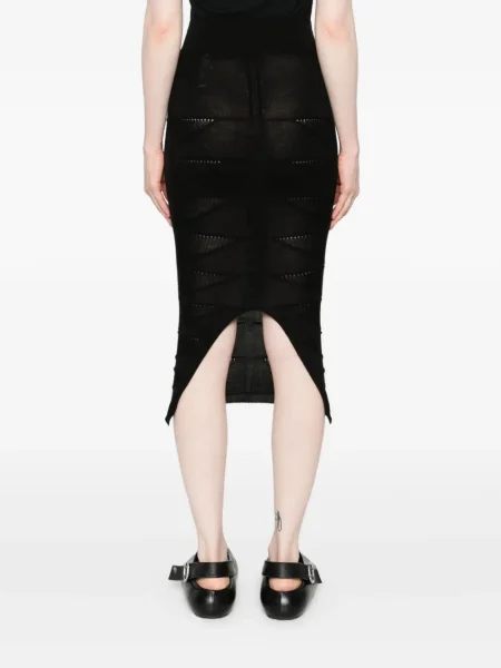 Fustă Rick Owens de lână cu imprimeu geometric