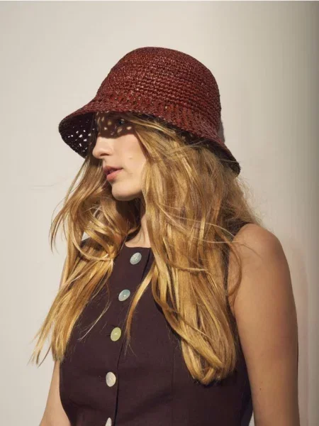 Reserved Панама з рафії коричневий