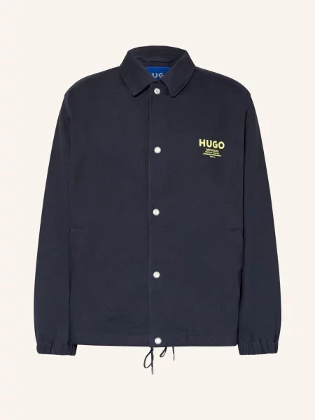 Koszulowa kurtka o kroju regular fit z czystej bawełny model BIYO' Hugo Blue niebieska