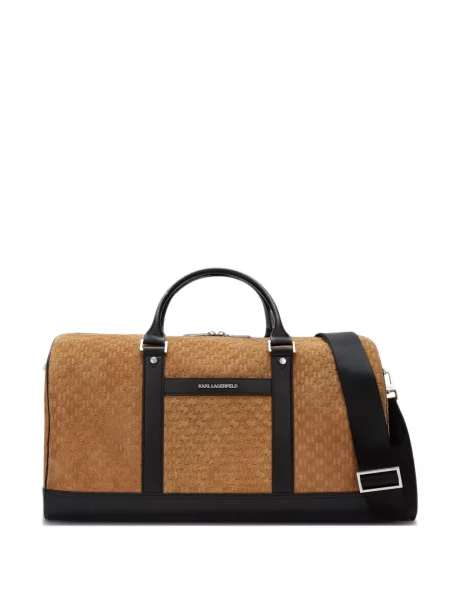 Τσάντα Karl Lagerfeld K/Monogram σουέτ καφέ