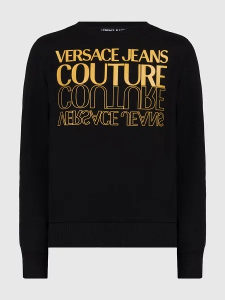 Світшот з принтом логотипа Upside Down Versace Jeans Couture чорний