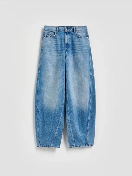 Reserved Джинси barrel leg синій