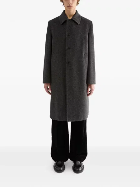 Palton Jil Sander de lână gri