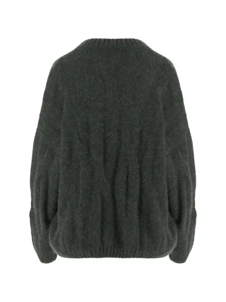 Lung pulover Allude cu decolteu rotund verde