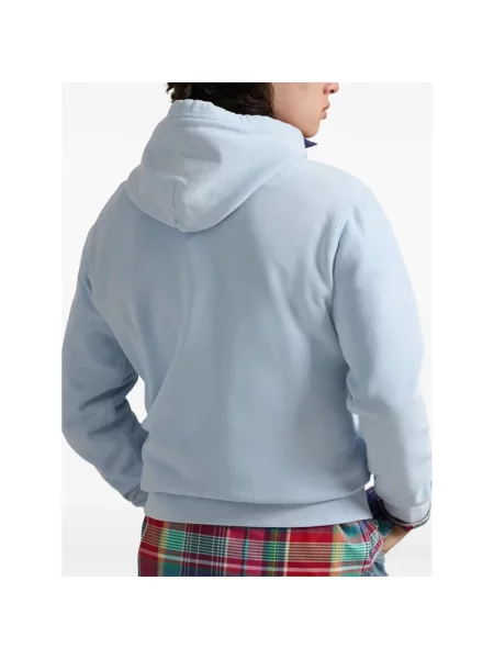 Bluza z kapturem Polo Ralph Lauren z kapturem z logo niebieska