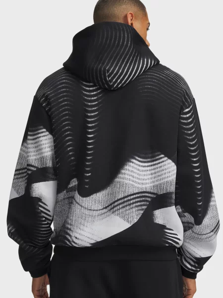 Флисовое худи Under Armour с принтом черное