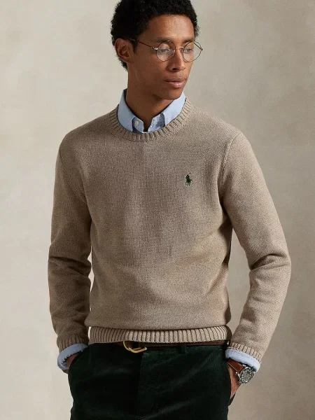 Пуловер Polo Ralph Lauren от лека материя синьо