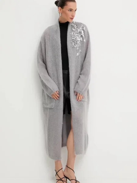 Blugirl Blumarine kardigan z dodatkiem wełny ciepły szary
