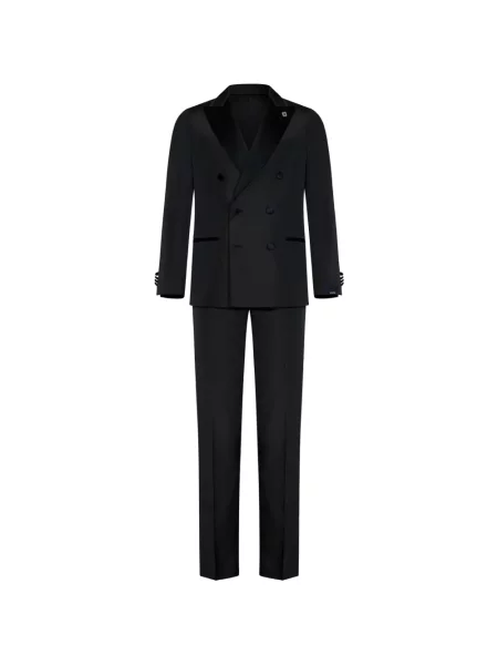 Costum Lardini cu două rânduri de nasturi negru