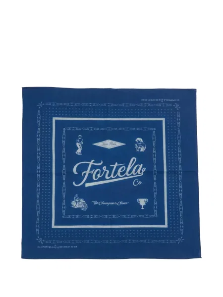 Šal Fortela s printom od muslina plava