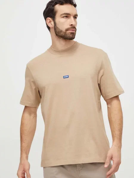 Hugo Blue tricou din barbati bej neted alb
