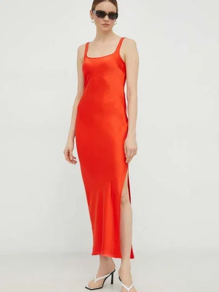 Samsoe Samsoe rochie portocaliu maxi drept albastru