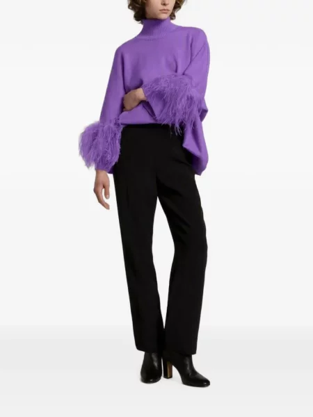 Pulover Alberta Ferretti cu pene violet