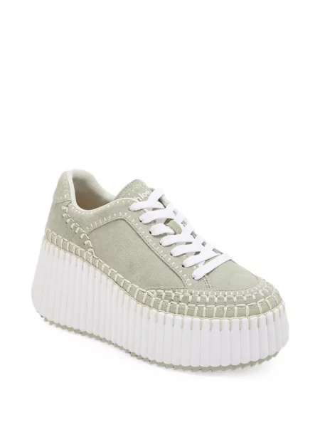 Sneakerși Chloé Nama cu pană verde