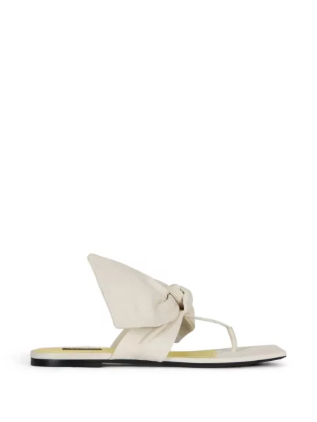 Sandale Givenchy cu funde fără toc alb