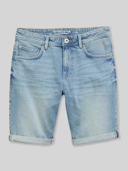 Bermudy jeansy krój regular fit z mieszanka bawełny Tom Tailor