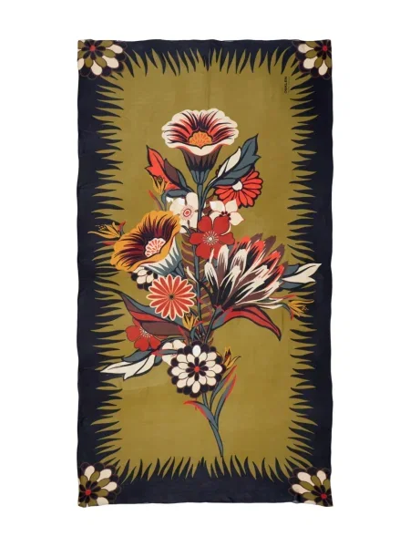 Fular Osklen cu model floral verde