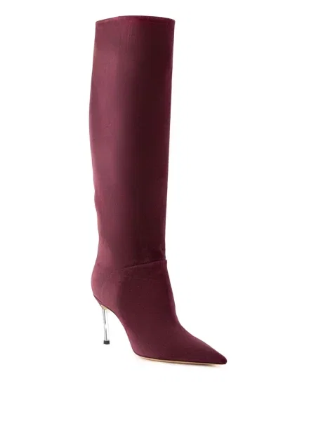 Botine Casadei din piele de căprioară roșu