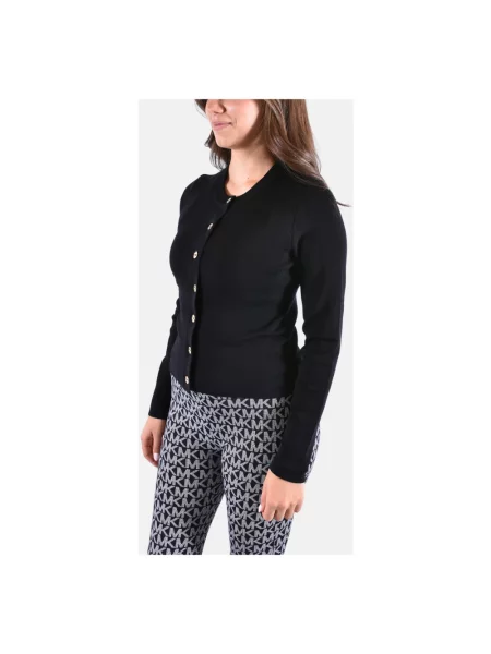 Michael Kors Swetry Kobieta XS Sweter z żebrem i dekoltem w serek czarny