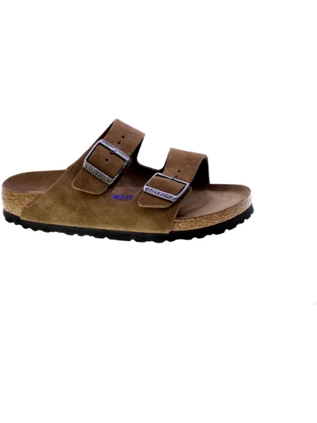 Birkenstock Papucs Arizona SFB LEVE | hasított bőr | narrow fit barna