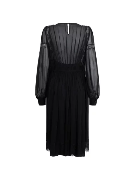 Rochie midi Alberta Ferretti de mătase negru