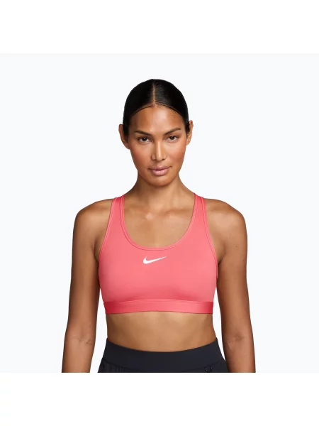 Спортен сутиен Nike Swoosh Medium Support Training Bra sea coral/white бяло