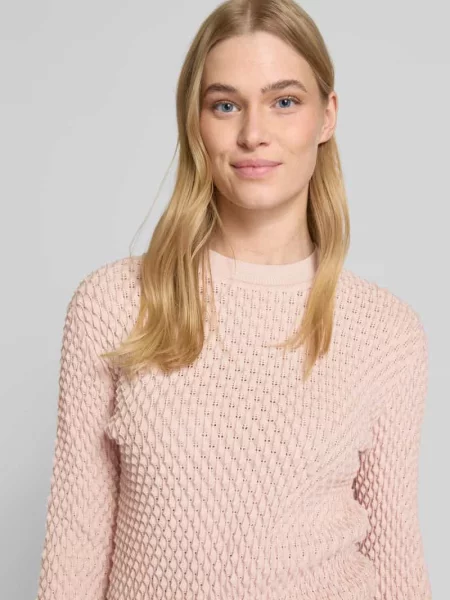 Sweter z dzianiny z okrągłym dekoltem Apricot