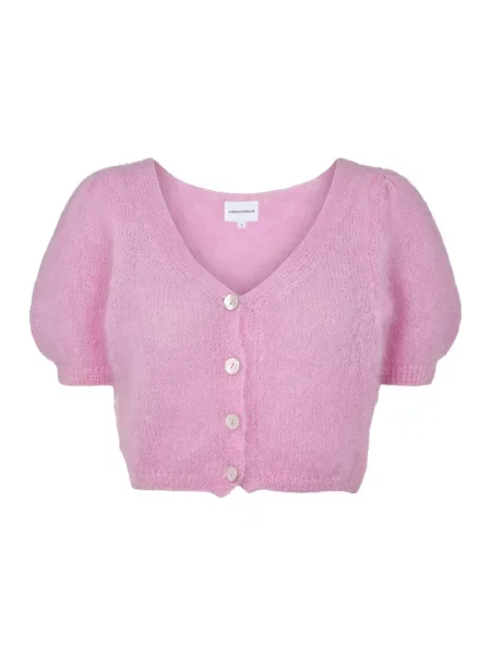 Sweter American Dreams z dekoltem w serek różowy