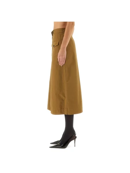 Spódnica midi Saint Laurent beżowa