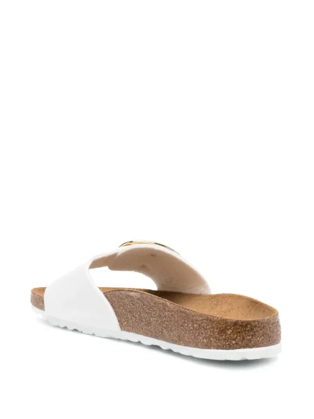 Sandale Birkenstock din piele cu cataramă alb